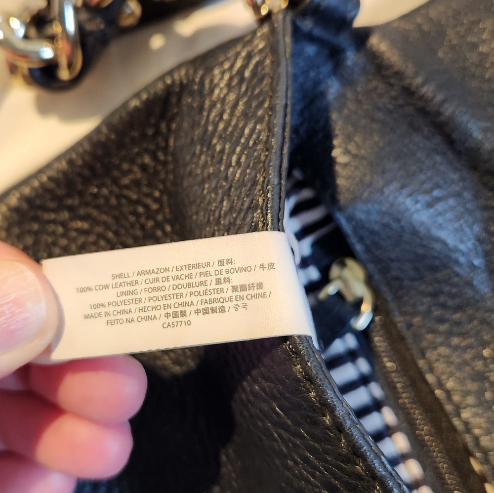 Kate Spade Black Pebbled Leather Chain-Accent Crossbody Bag - Picture 8 of 9